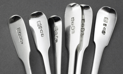 York Silver Teaspoon Collection (6) - Barber, Cattle, North